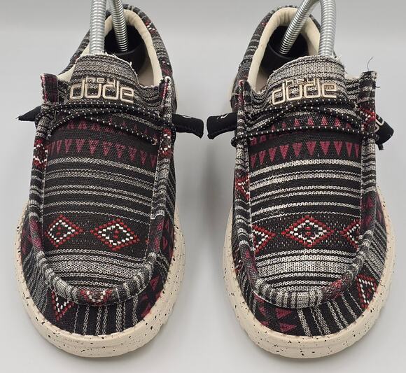 Hey Dude Mens Wally Funk Black Merlot Aztec Size 6 Rare Exclusive Travel Casual main image 15